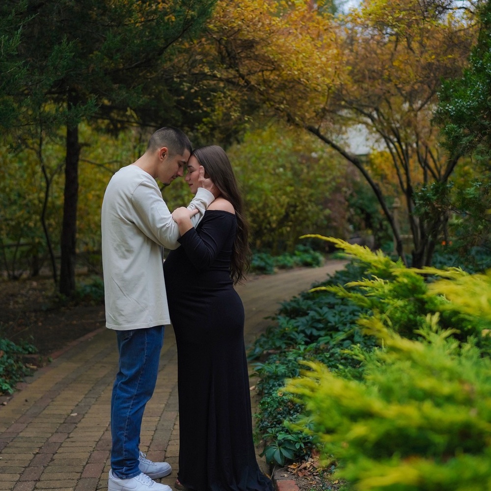 Elegant Black Off-Shoulder maternity Dress
